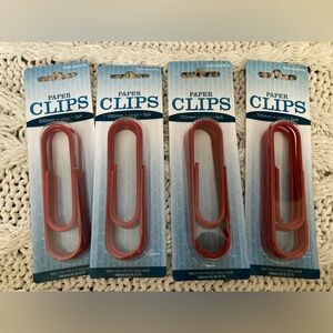 20 large red vinyl paper clips